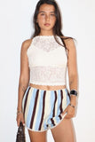 Lace High Neck Halter Top
