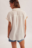 Seaside Embroidered Button Up