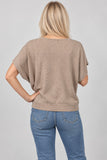 Chic Short Sleeve Sweater (Heather Taupe)