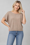 Chic Short Sleeve Sweater (Heather Taupe)