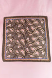 Paisley Floral Satin Square Scarf (Brown)