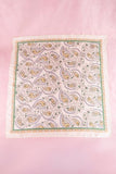 Paisley Floral Satin Square Scarf (White)