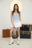 Stripe Denim Spaghetti Strap Top