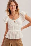 Ophelia Peplum Blouse (White)