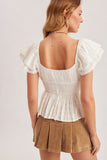 Ophelia Peplum Blouse (White)