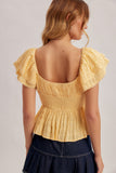 Ophelia Peplum Blouse (Butter Yellow)