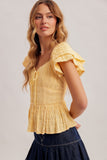 Ophelia Peplum Blouse (Butter Yellow)