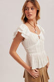 Ophelia Peplum Blouse (White)