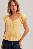 Ophelia Peplum Blouse (Butter Yellow)