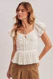 Ophelia Peplum Blouse (White)