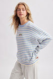 Striped Fish Graphic Sweater (M. Blue/Cream)