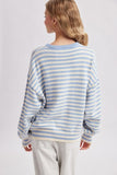 Striped Fish Graphic Sweater (M. Blue/Cream)