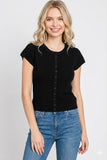 Charming Short Sleeve Cardigan (Black)