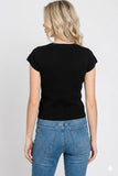 Charming Short Sleeve Cardigan (Black)
