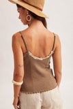 Raegan Lace Trim Cami (Olive)