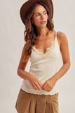 Raegan Lace Trim Cami (Cream)