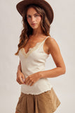 Raegan Lace Trim Cami (Cream)