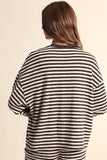 Haley Stripe Oversized Top (Olive Stripe)