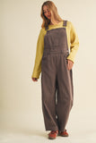 Vintage-washed Twill Wide-leg Overall