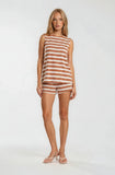 Apricot Stripes Top & Shorts Set