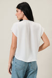 Henley Neck Short Cap Sleeve Top