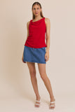 Cowl Neck Twist Strap Top
