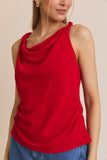 Cowl Neck Twist Strap Top