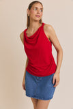 Cowl Neck Twist Strap Top