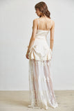 Lace Panel High Low Maxi Dress