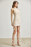 Floral Crochet Fringe Mini Dress