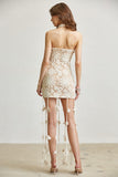 Floral Crochet Fringe Mini Dress