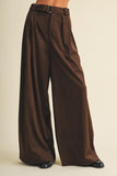 Carolina Sueded High-waist Pleated Trousers