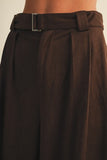 Carolina Sueded High-waist Pleated Trousers
