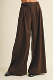 Carolina Sueded High-waist Pleated Trousers