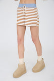 Striped Contrast Ribbed Waist Knit Shorts