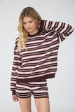 Multi-color Stripe Boxy Long Sleeve Knit Top (Light Pink)