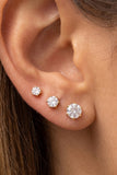 Cubic Zirconia Round Stud Earrings 3/4/5mm