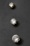 Cubic Zirconia Round Stud Earrings 3/4/5mm