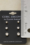 Cubic Zirconia Round Stud Earrings 3/4/5mm