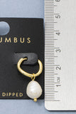 Gold Plated Pearl Huggie Earrings