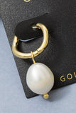 Gold Plated Pearl Huggie Earrings