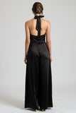 Dolly Belted Halter Wide-leg Jumpsuit