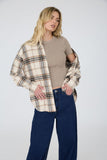 Washed Ribbed Short Sleeve Cropped Knit Tee (Mocha)