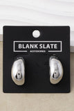Stainless Steel Chunky Teardrop Earrings (Silver)