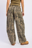 Low Rise Camo Print Barrel Pants