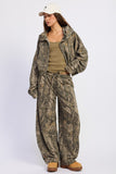 Low Rise Camo Print Barrel Pants