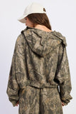 High Neck Zip Up Camo Jacket