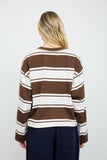 Cody Striped Crewneck (Chocolate Brown)