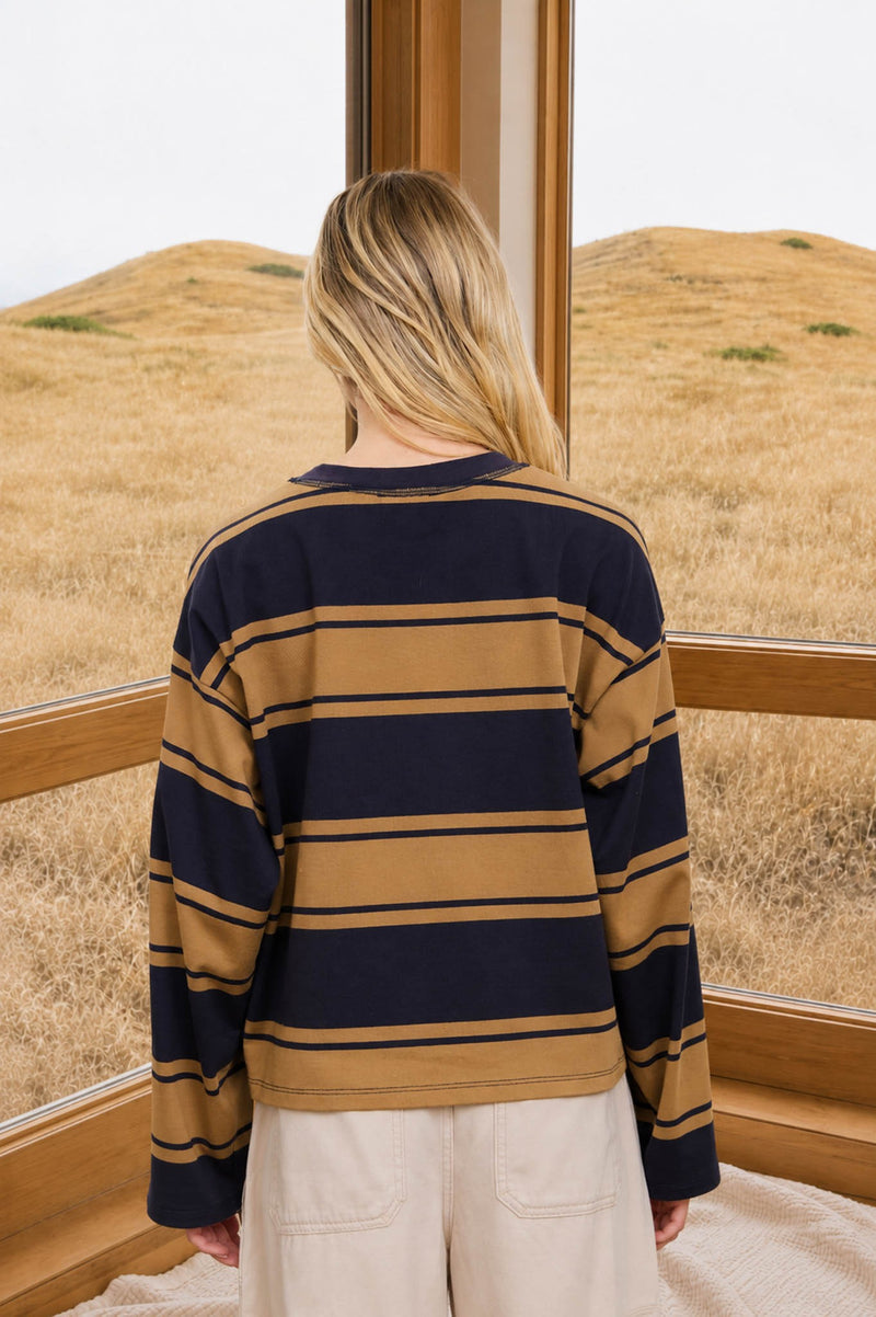 Cody Striped Crewneck (Navy)