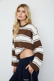 Cody Striped Crewneck (Chocolate Brown)